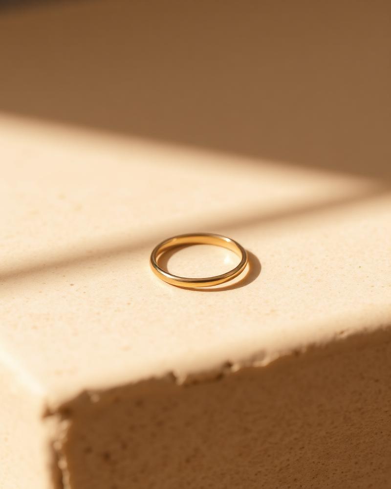 The Horizon Ring — a slim 18k recycled gold band